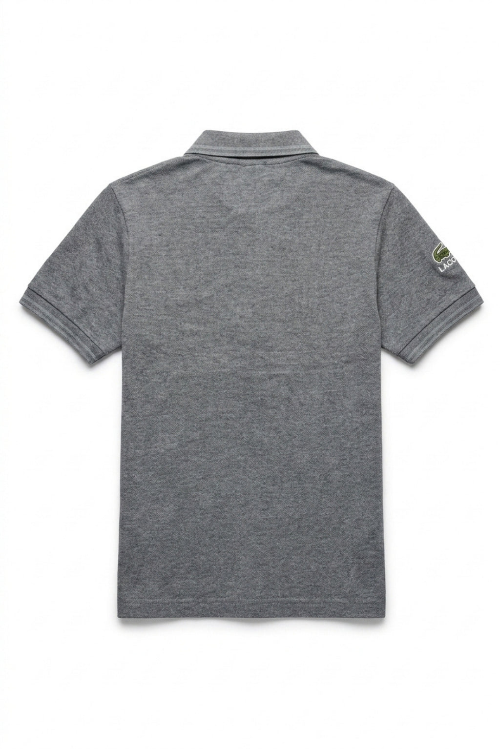 Back view of Eliteez Classic Stripe Collar Polo in Steel Grey showing the regular fit silhouette