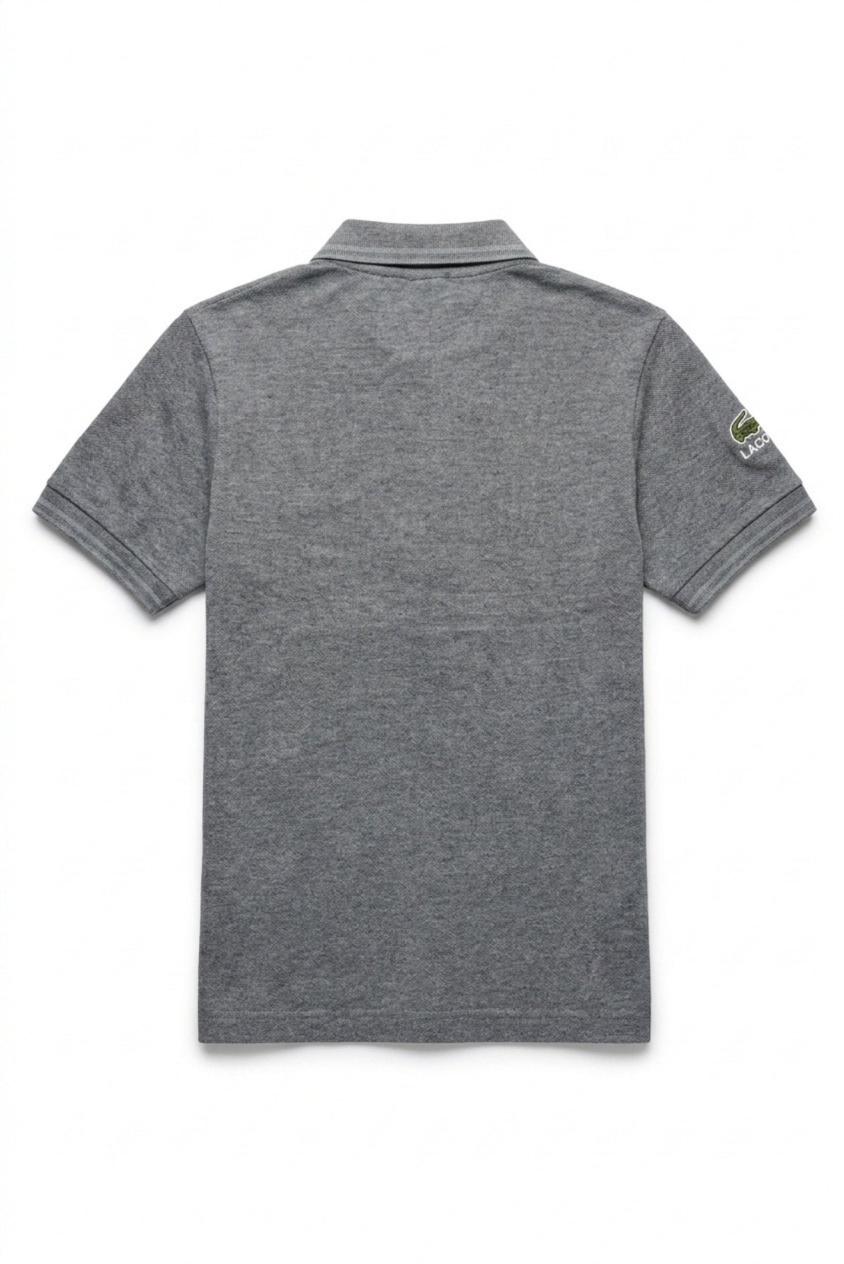 Back view of Eliteez Classic Stripe Collar Polo in Steel Grey showing the regular fit silhouette