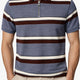 Cream & Burgundy Stripe Polo – Steel Blue