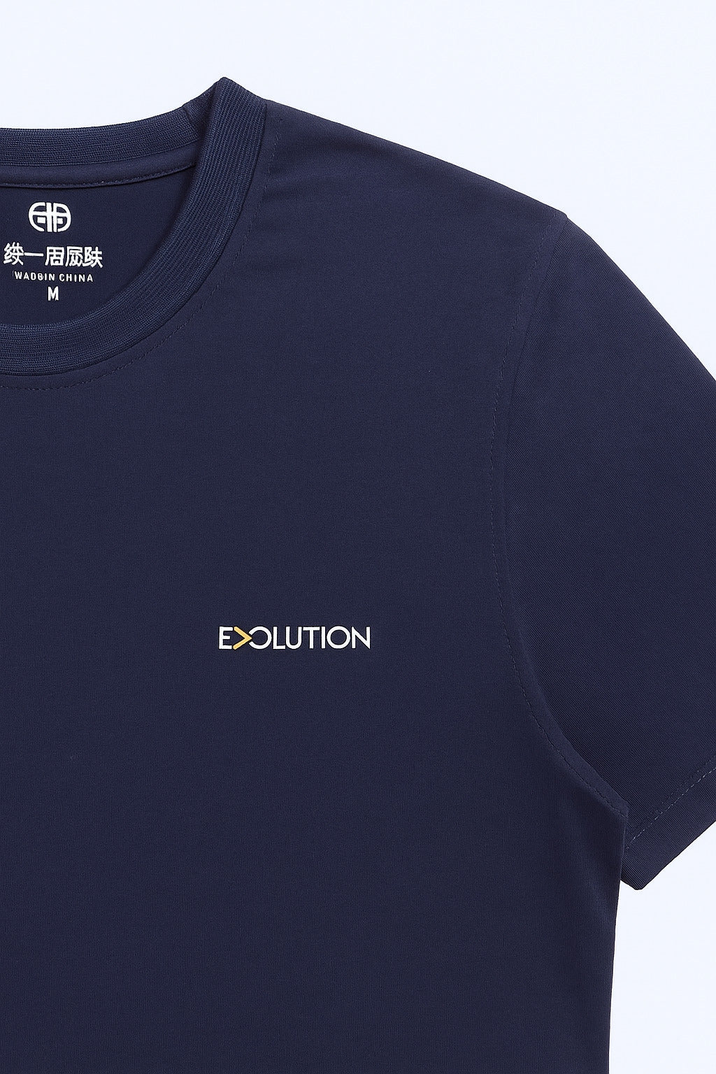 Eliteez Evolution Minimalist T-Shirt in Midnight Navy, back view on model