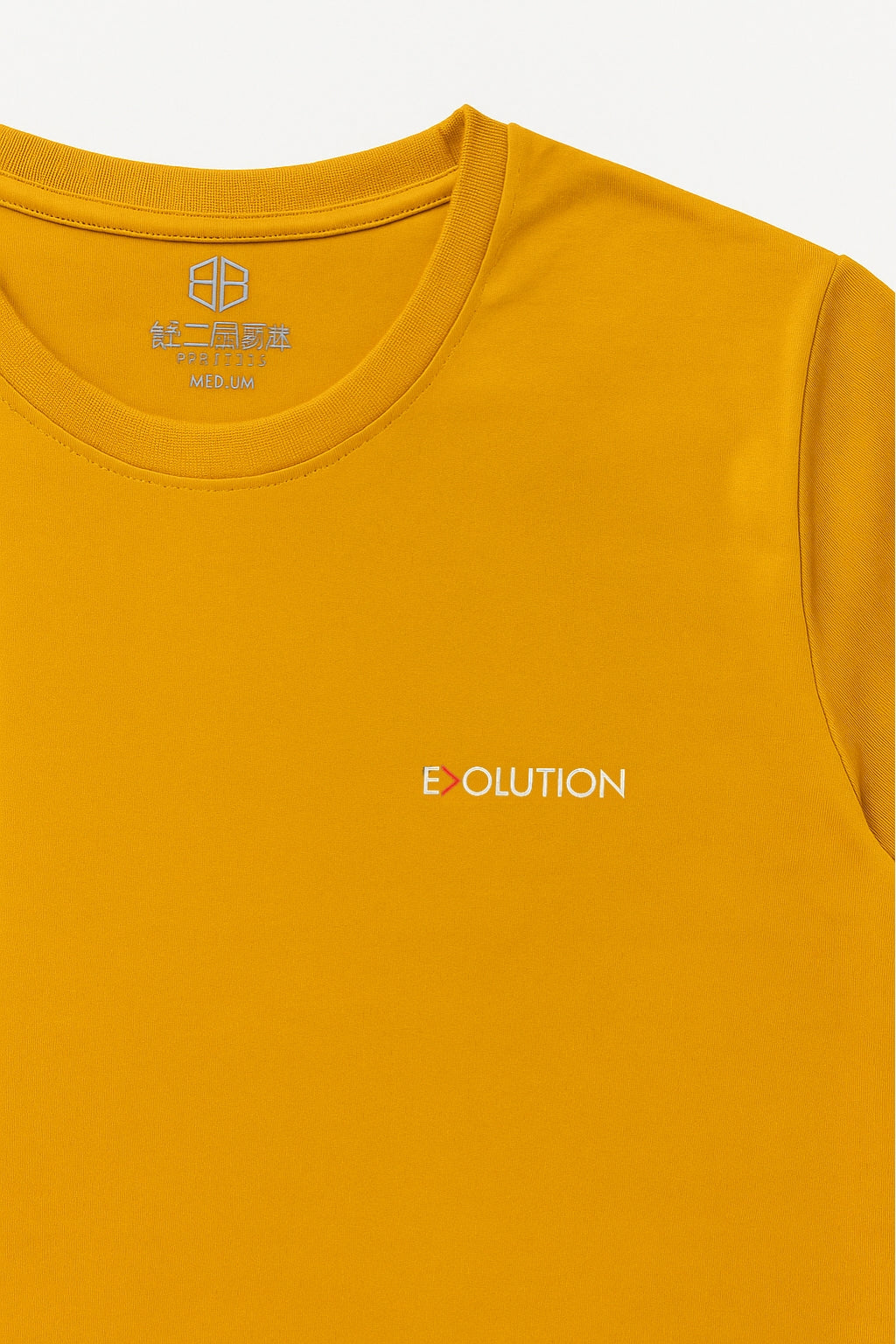 Eliteez Evolution Minimalist T-Shirt in Solar Yellow, back view on model