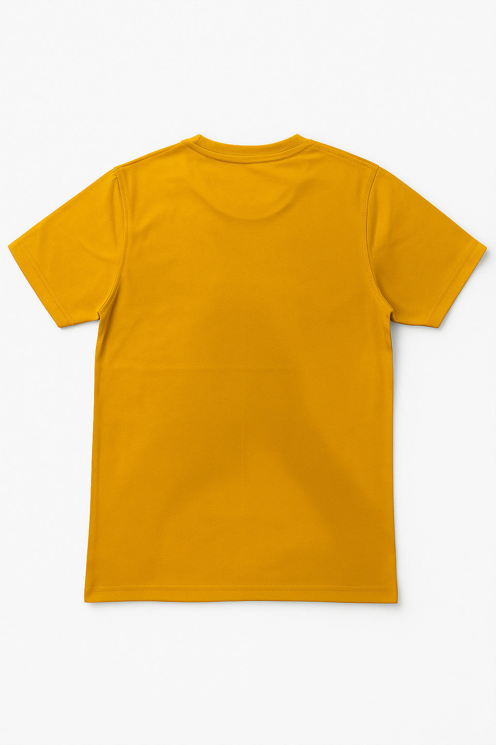 Flat lay of Eliteez Evolution Minimalist T-Shirt in Solar Yellow