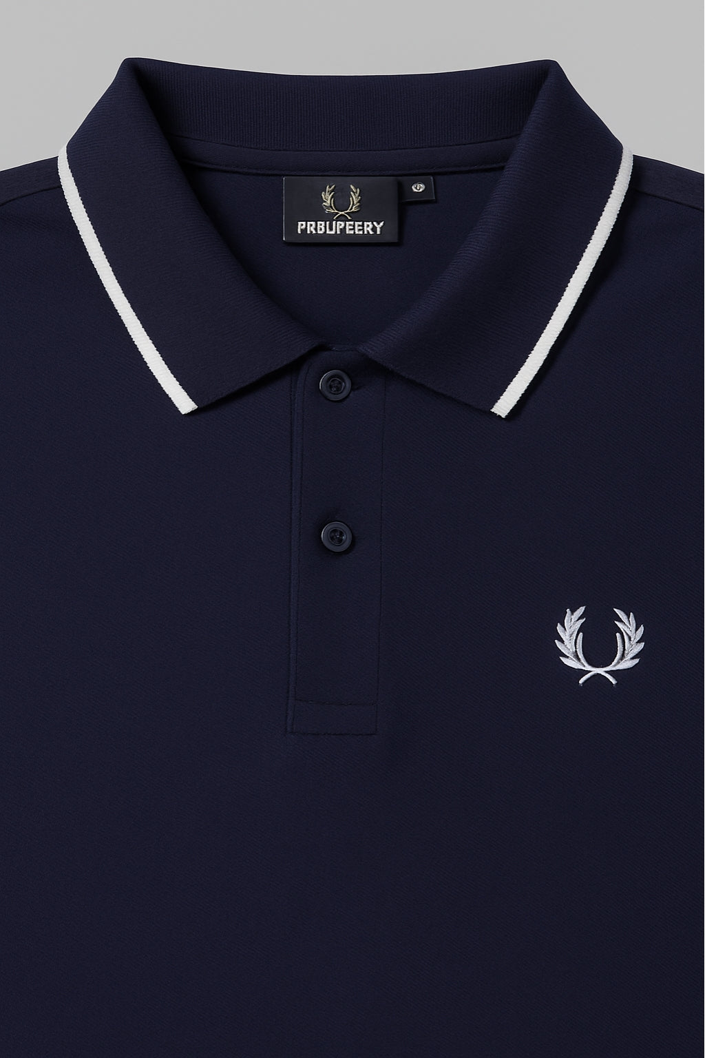Eliteez Heritage Laurel Polo Shirt in Navy Blue, back view on model