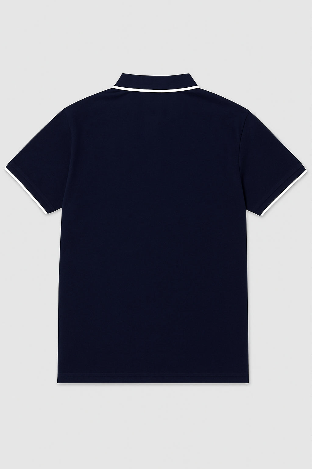 Flat lay of Eliteez Heritage Laurel Polo Shirt in Navy Blue