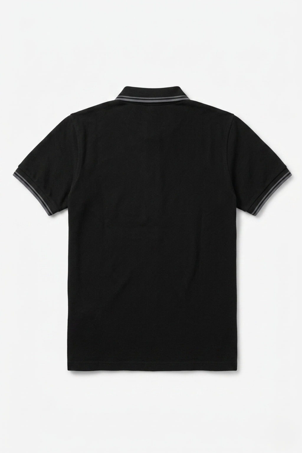 Back view of the Eliteez Heritage Twin-Tip Polo - Black showing the regular fit silhouette.