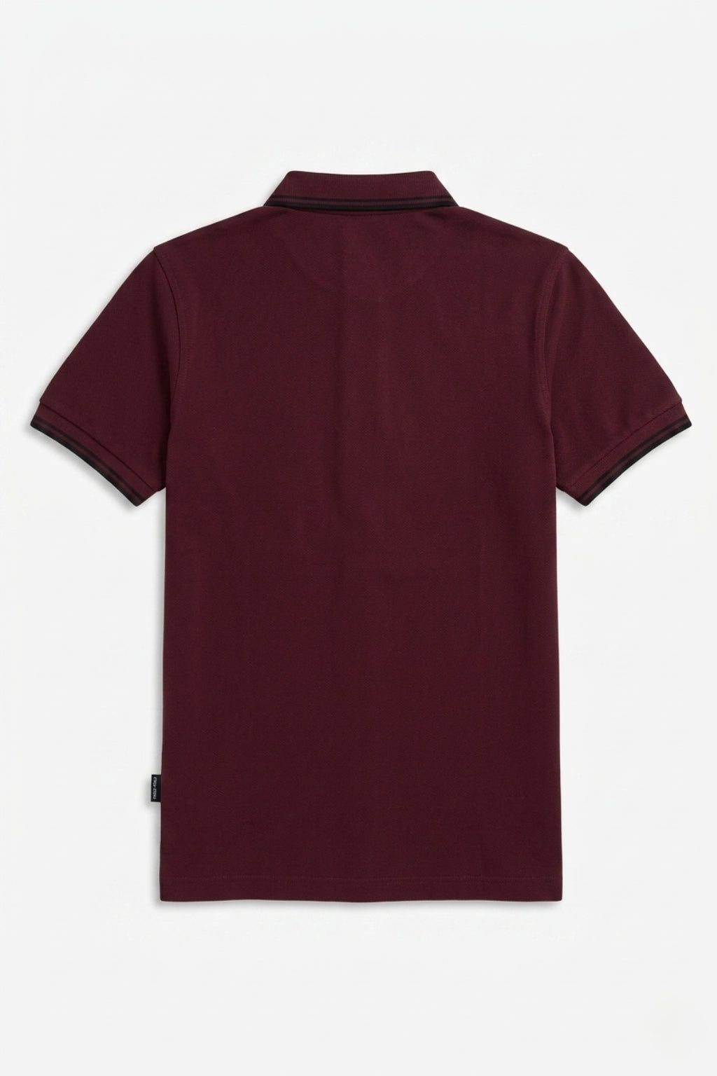 Back view of the Eliteez Heritage Twin-Tip Polo - Burgundy showing the regular fit silhouette.