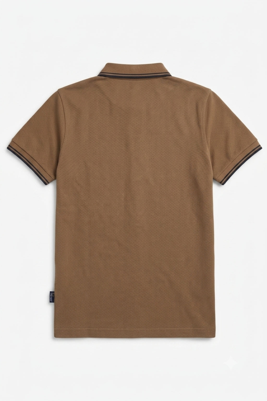 Back view of the Eliteez Heritage Twin-Tip Polo - Mocha showing the regular fit silhouette.