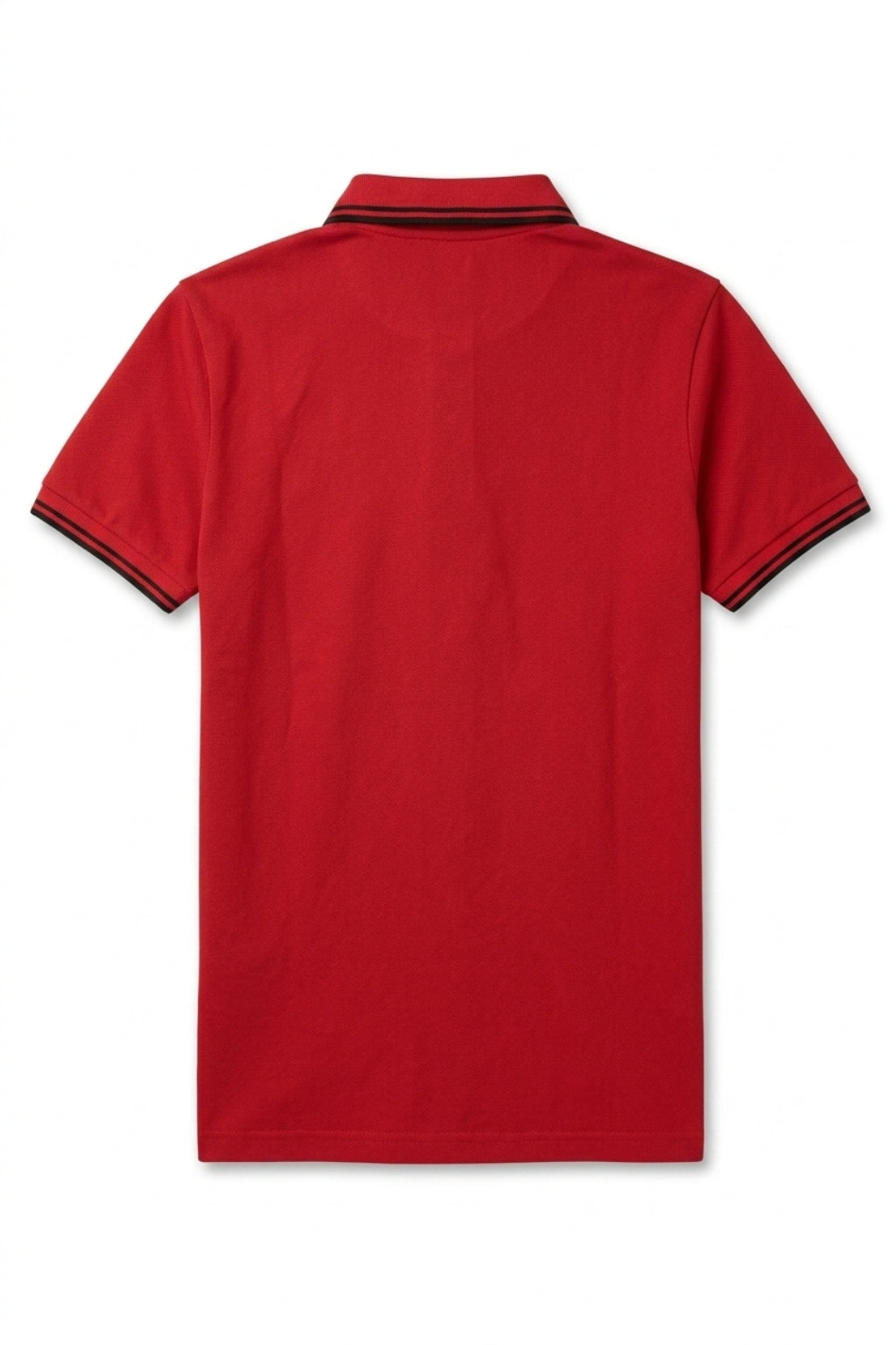 Back view of the Eliteez Heritage Twin-Tip Polo - Red showing the regular fit silhouette.