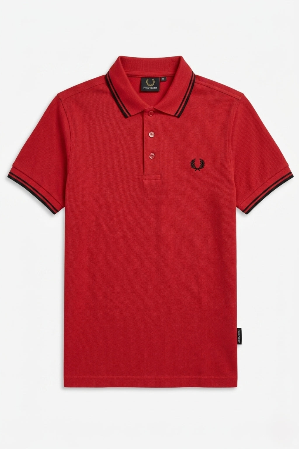 Front view of the Eliteez Heritage Twin-Tip Polo - Red featuring a classic collar.