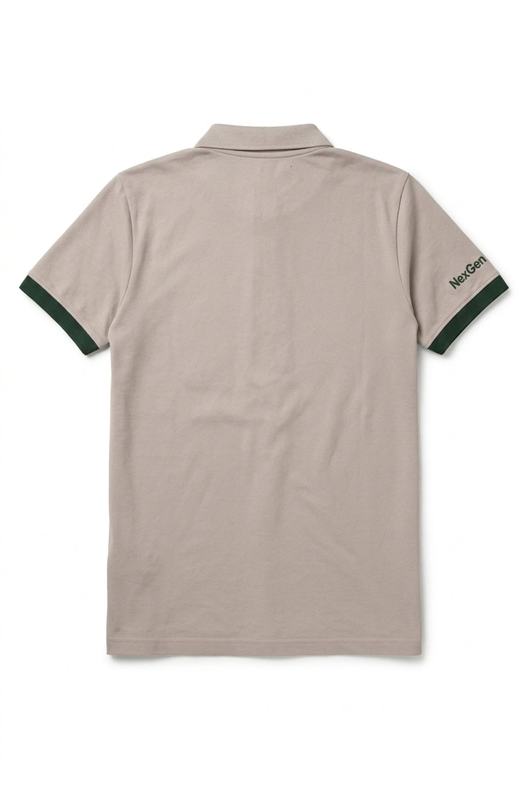 Flat lay of Eliteez NextGen Contrast Zip Polo in Olive Green & Beige