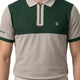 NextGen Contrast Zip Polo – Olive Green & Beige