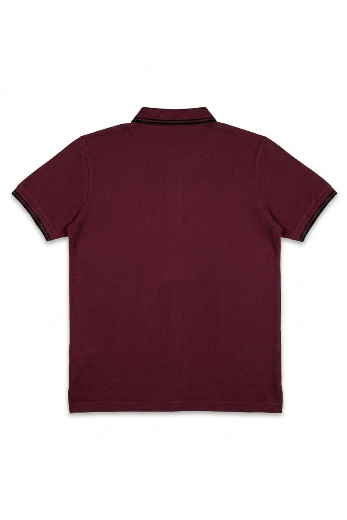 Back view of Eliteez Piqué Polo Rider in Burgundy showing the regular fit silhouette