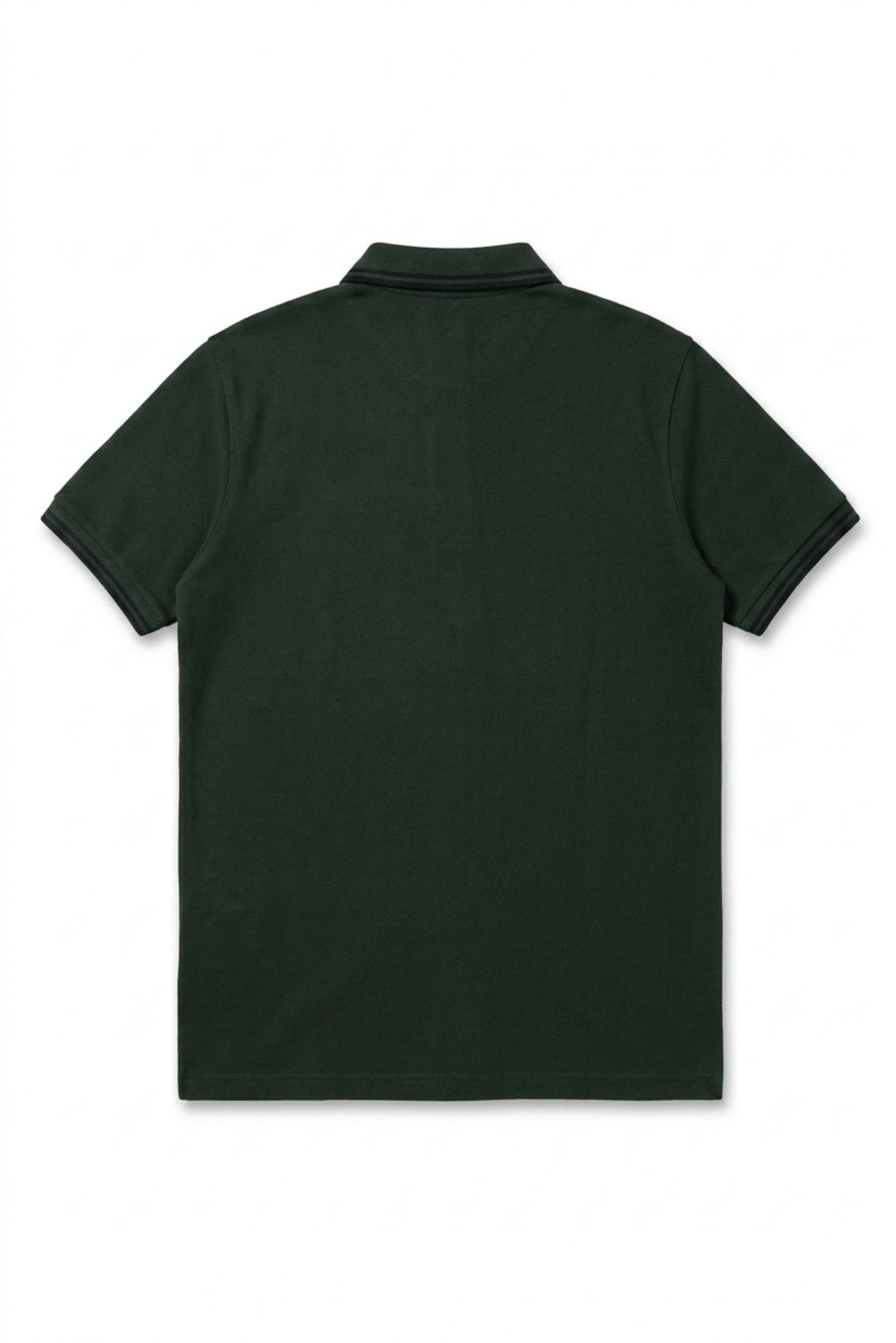 Back view of Eliteez Piqué Polo Rider in Forest Green showing the regular fit silhouette