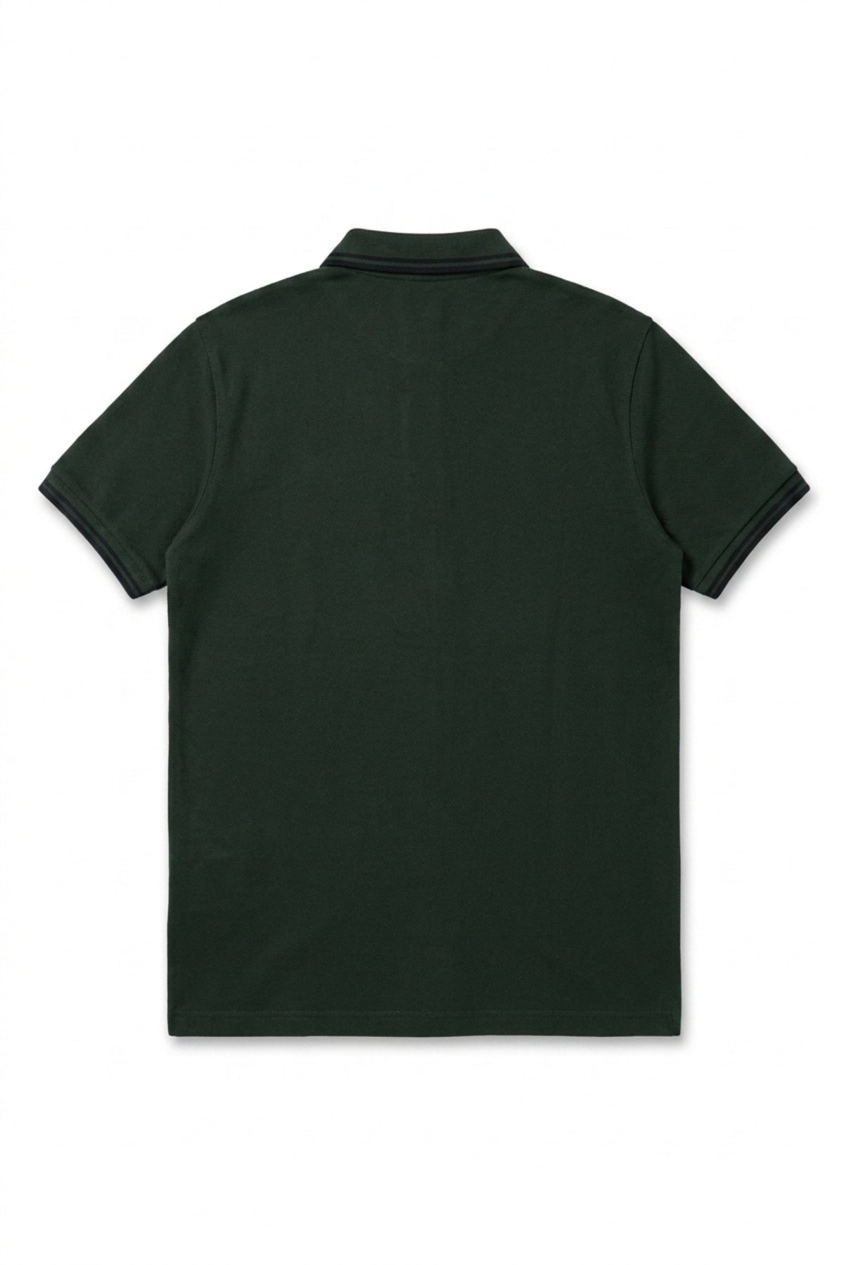 Back view of Eliteez Piqué Polo Rider in Forest Green showing the regular fit silhouette