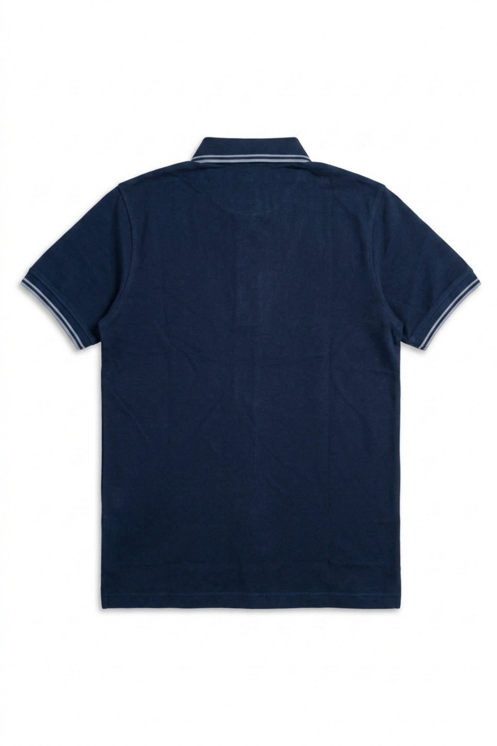 Back view of Eliteez Piqué Polo Rider in Navy Blue showing the regular fit silhouette