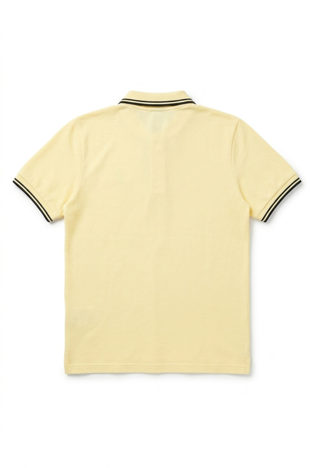 Close-up detail of Eliteez Piqué Polo Rider Pale Lemon embroidered logo