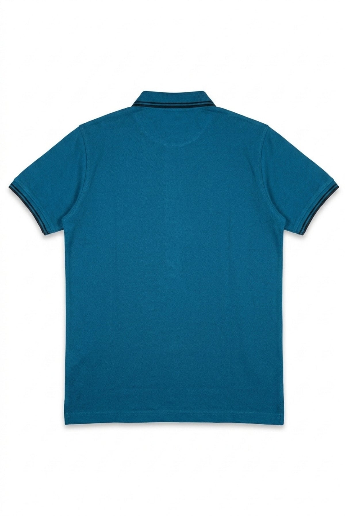 Back view of Eliteez Piqué Polo Rider in Teal showing the regular fit silhouette