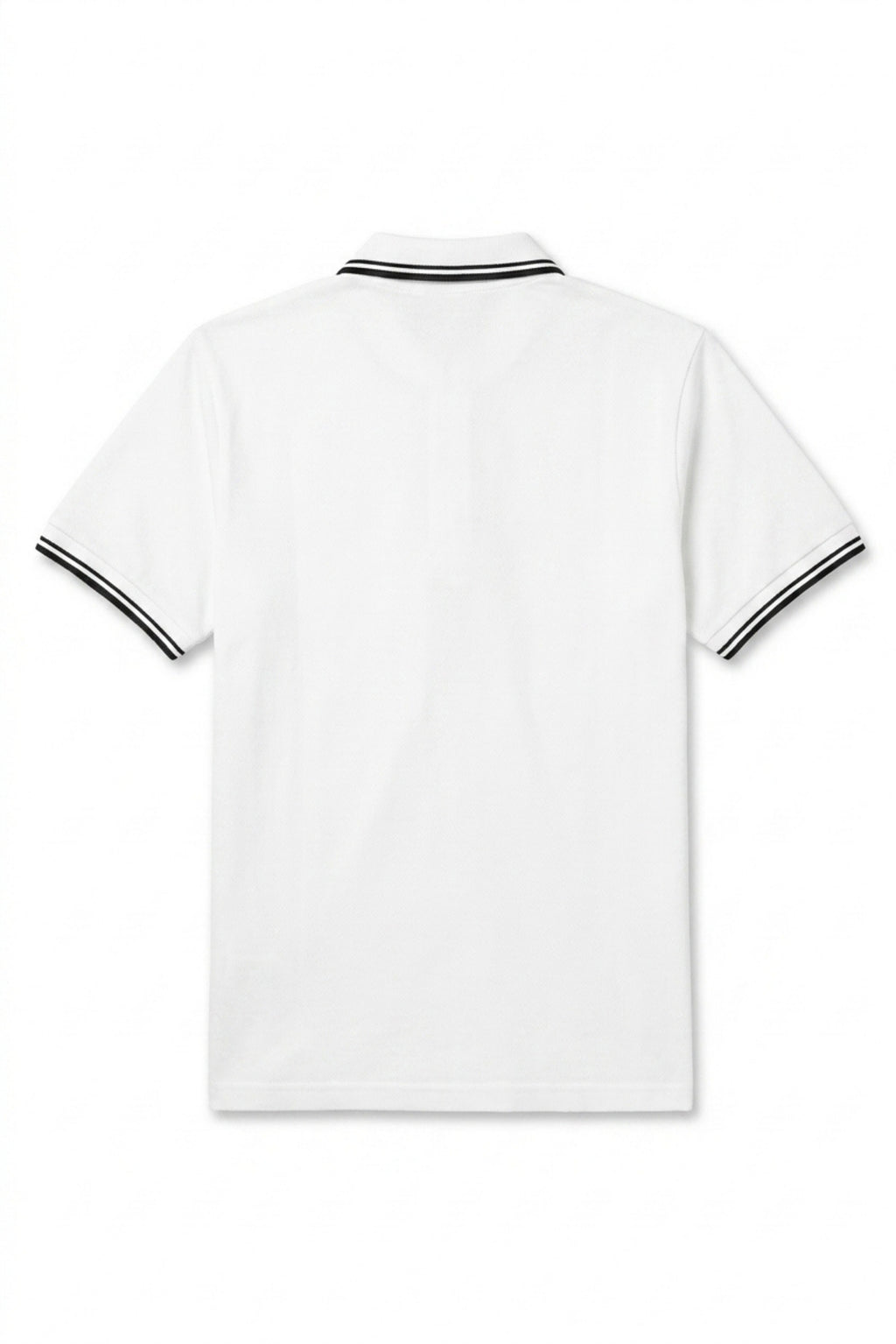 Back view of Eliteez Piqué Polo Rider in White showing the regular fit silhouette