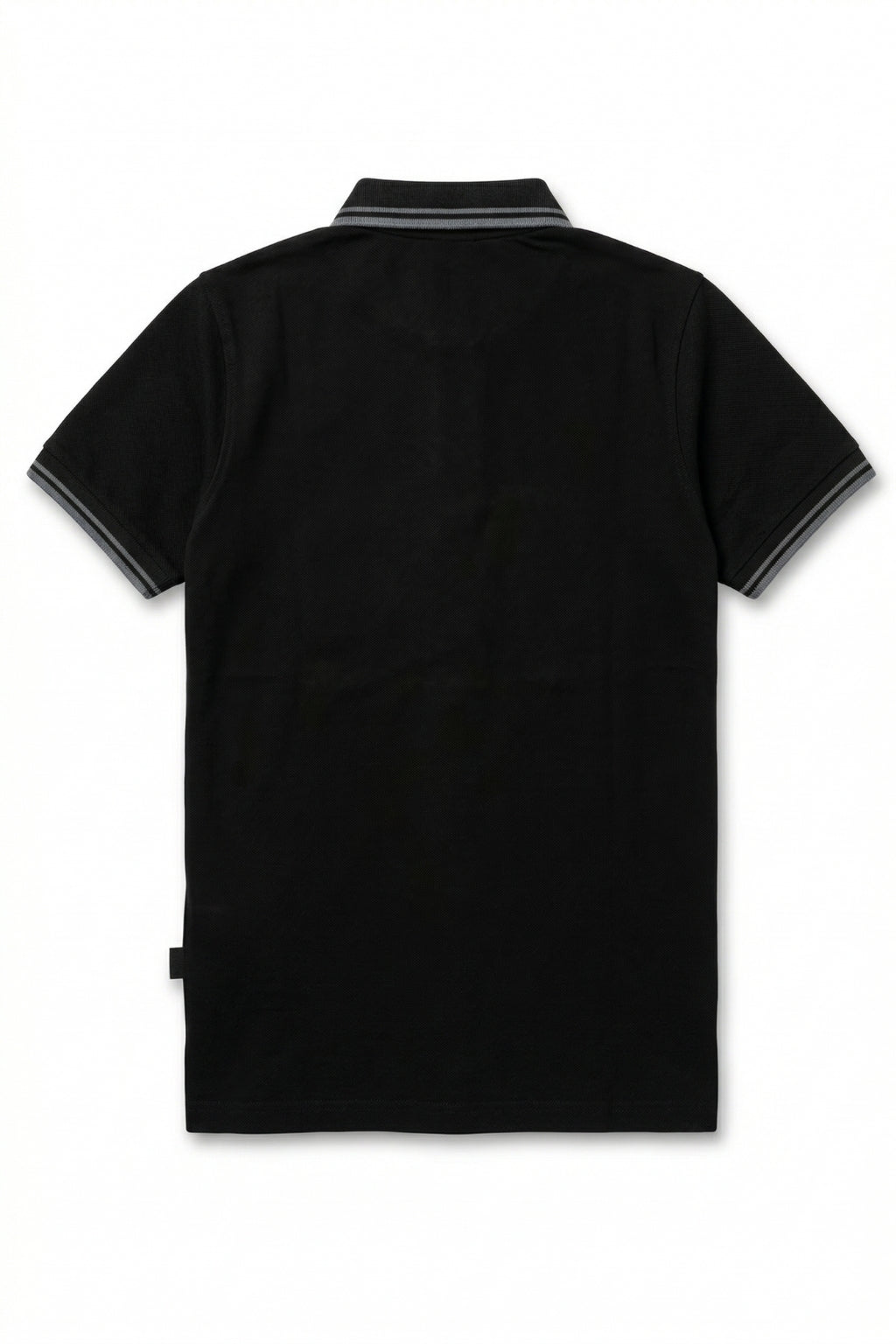 Flat lay of Eliteez Premium Zip Polo Shirt in Black