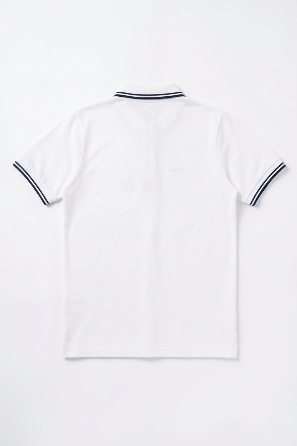 Flat lay of Eliteez Premium Zip Polo Shirt in White