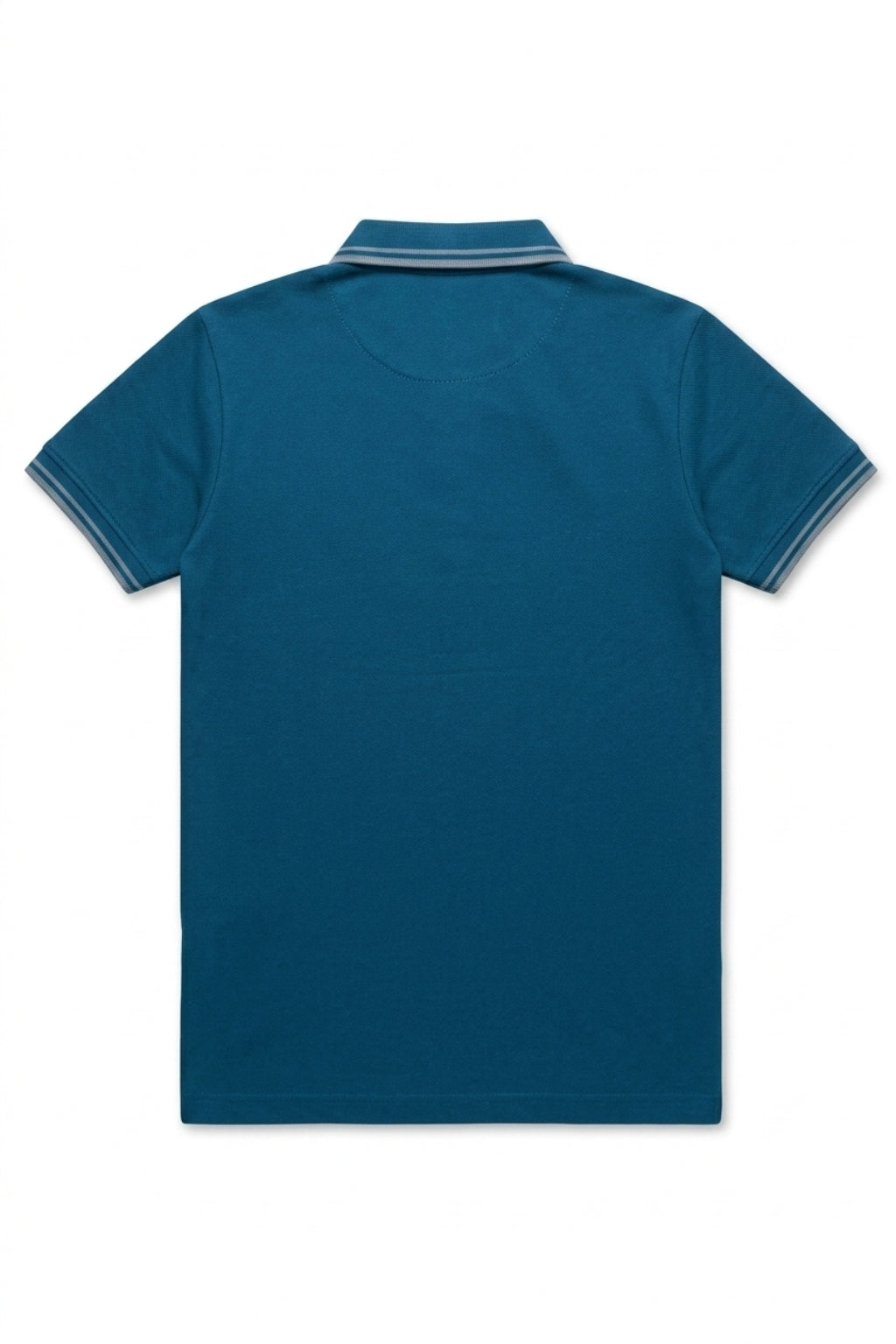 Flat lay of Eliteez Signature Polo Rider Shirt in Teal Blue