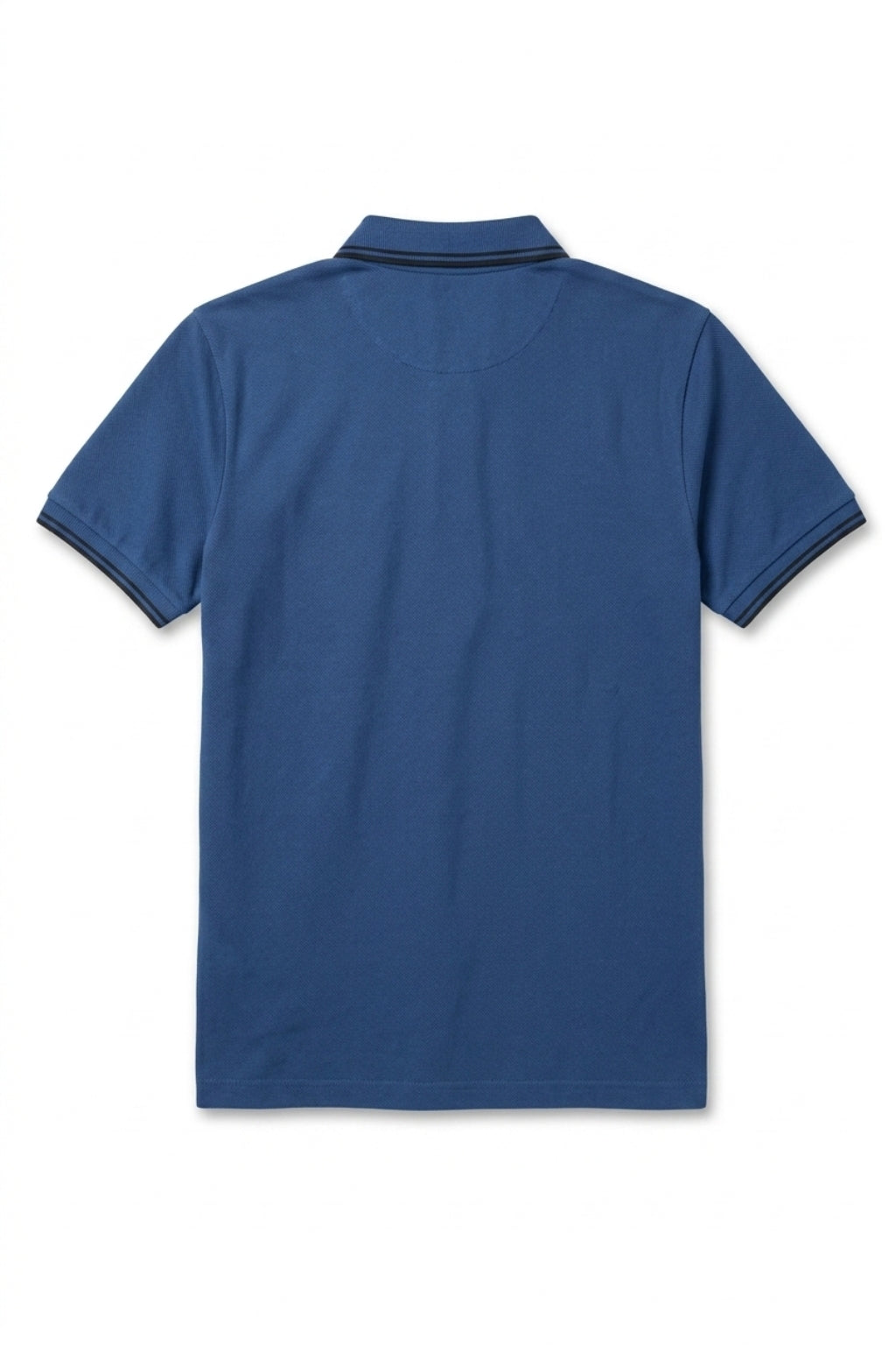 Back view of the Eliteez Signature Twin-Tip Polo - Blue showing the regular fit silhouette.
