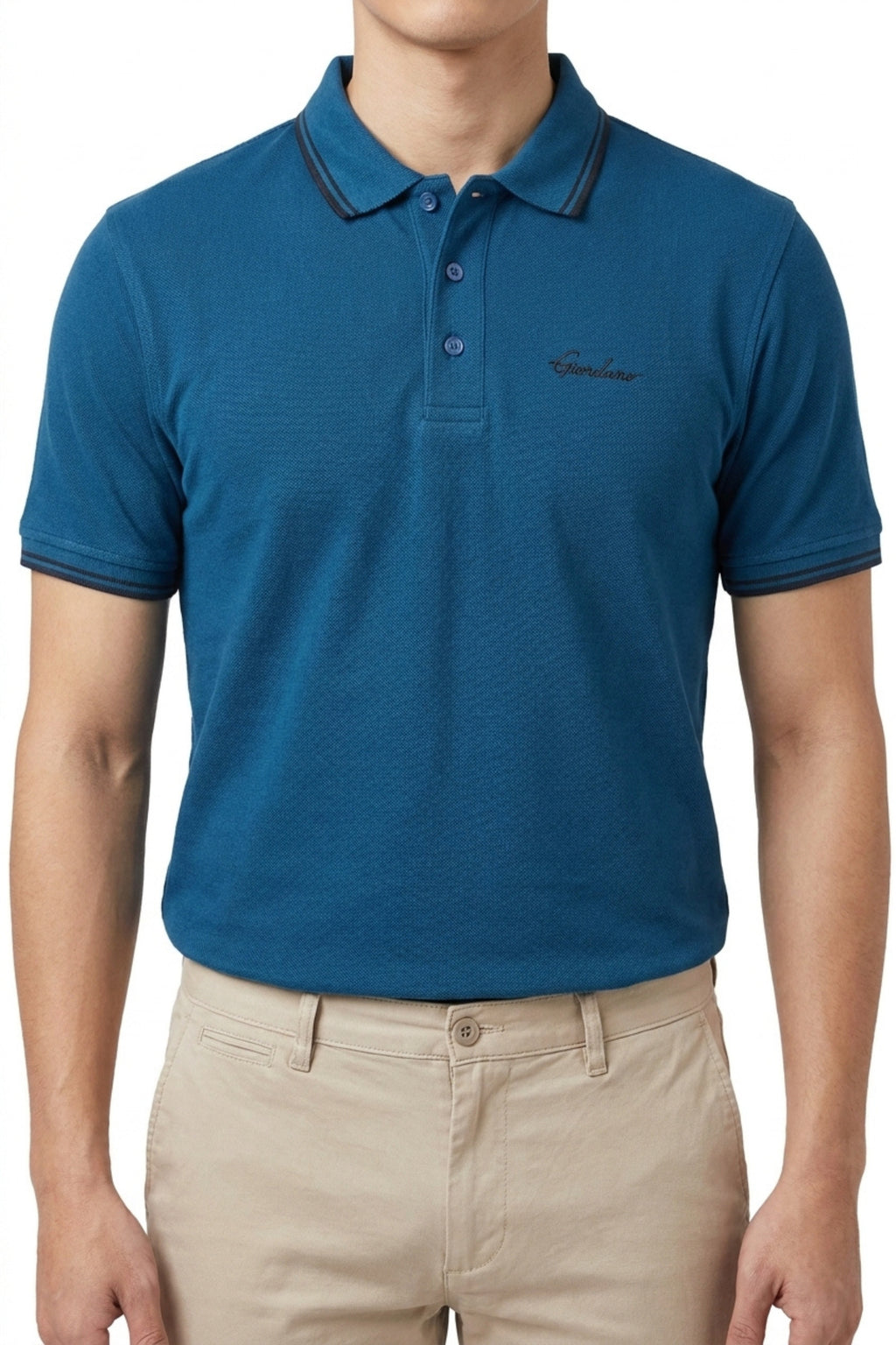 Flat lay of Eliteez Signature Twin-Tip Polo in Dark Teal