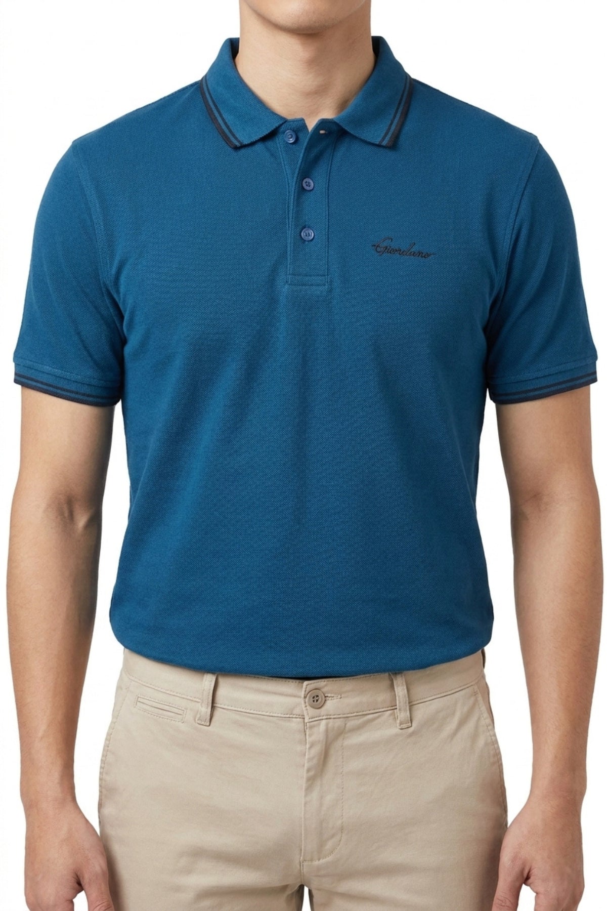 Flat lay of Eliteez Signature Twin-Tip Polo in Dark Teal