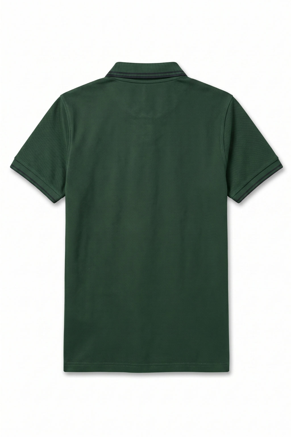 Back view of the Eliteez Signature Twin-Tip Polo - Forest Green showing the regular fit silhouette.