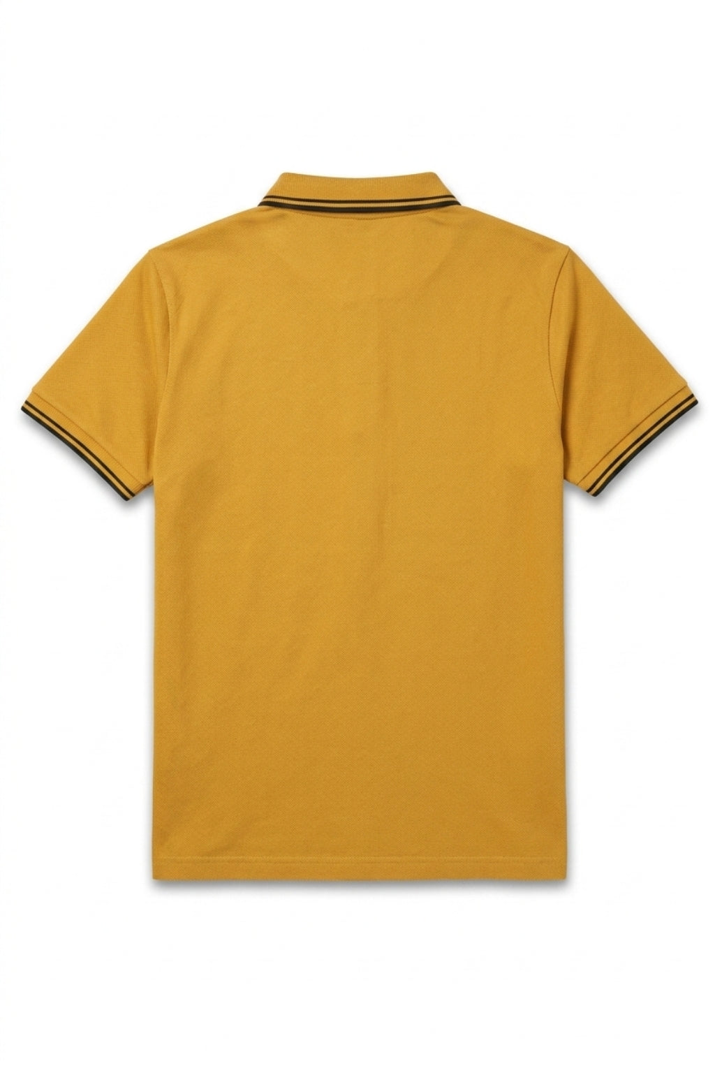 Back view of the Eliteez Signature Twin-Tip Polo - Mustard showing the regular fit silhouette.