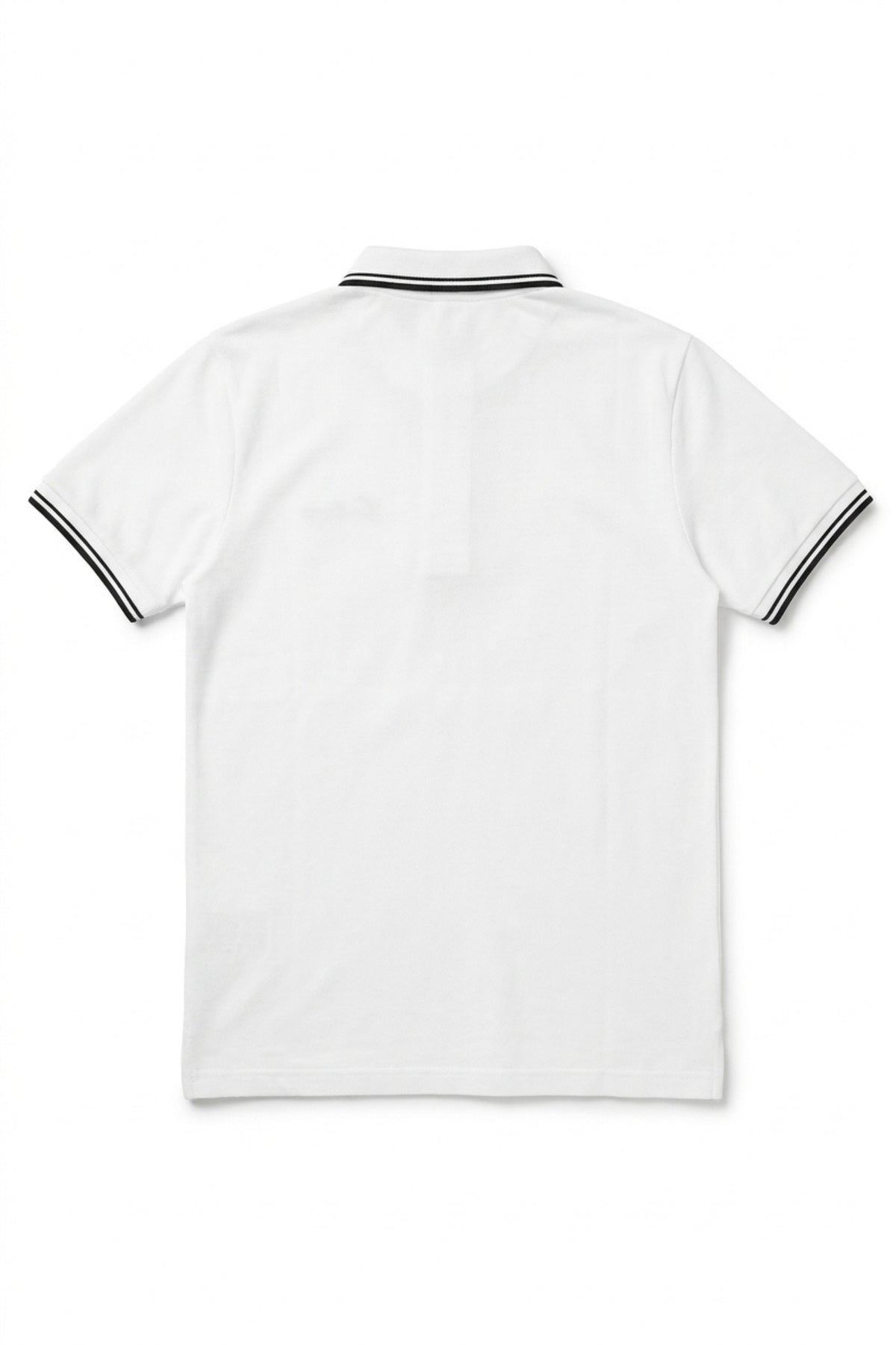 Eliteez Signature Twin-Tip Polo in White, back view on model
