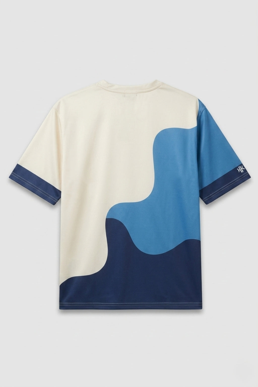 Full back view flat lay of Eliteez Strata Wave showing the wraparound wave design.