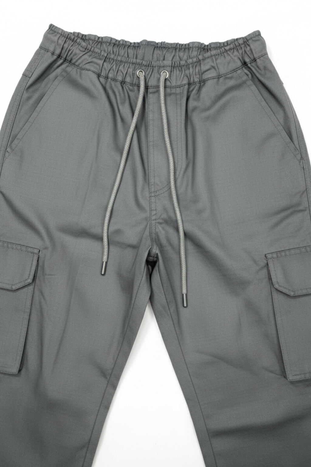 Eliteez Stretch Cargo Pant in Olive Grey, back view on model