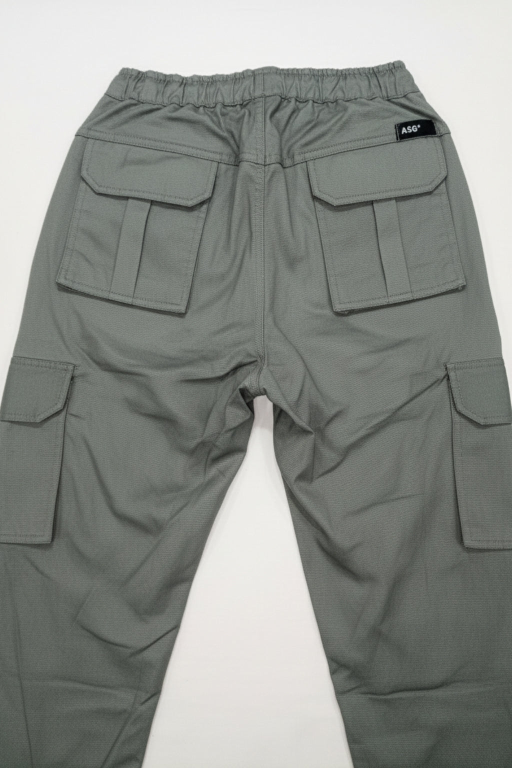 Flat lay of Eliteez Stretch Cargo Pant in Olive Grey