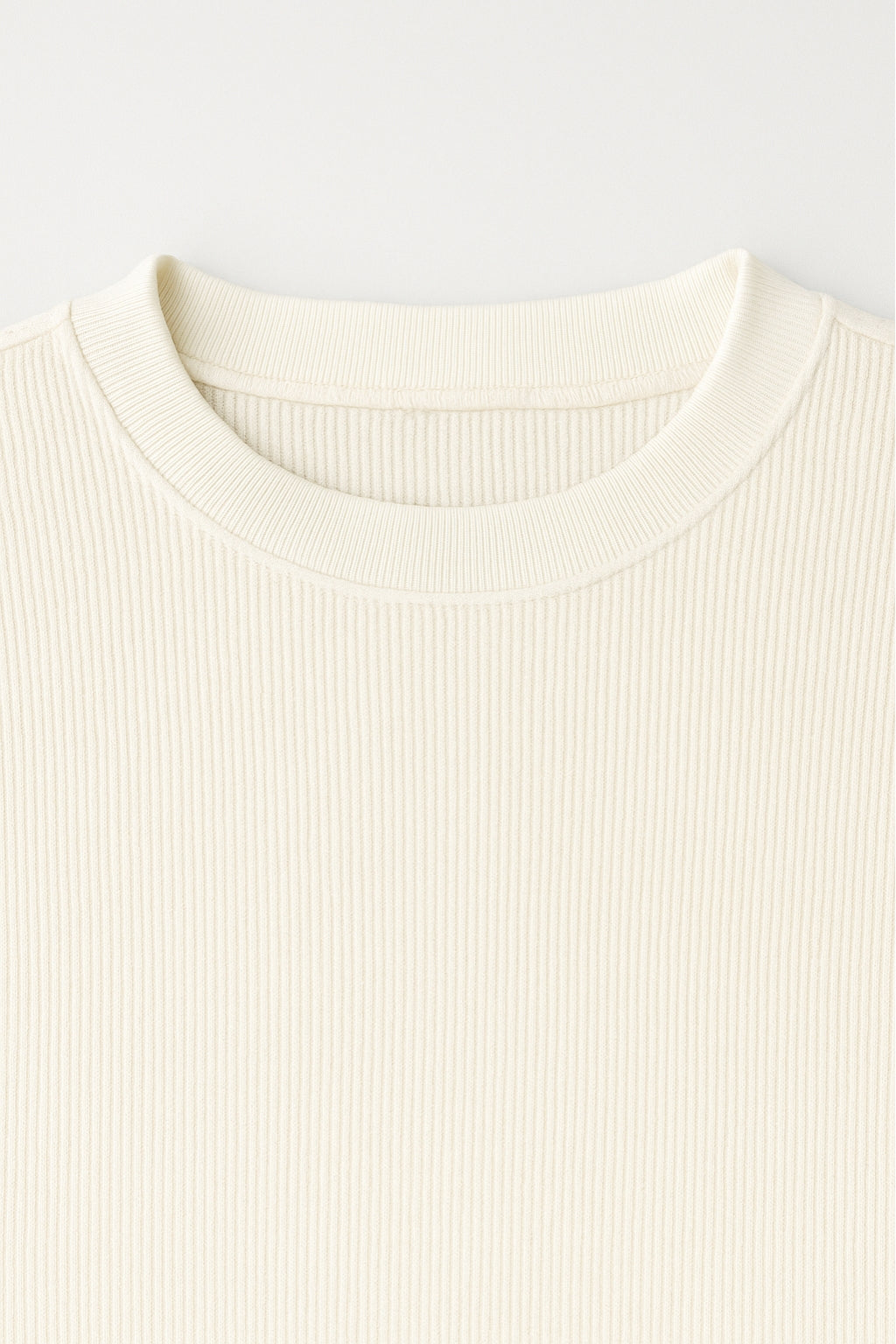 Eliteez Waffle Thermal Sweatshirt in Cream, back view on model