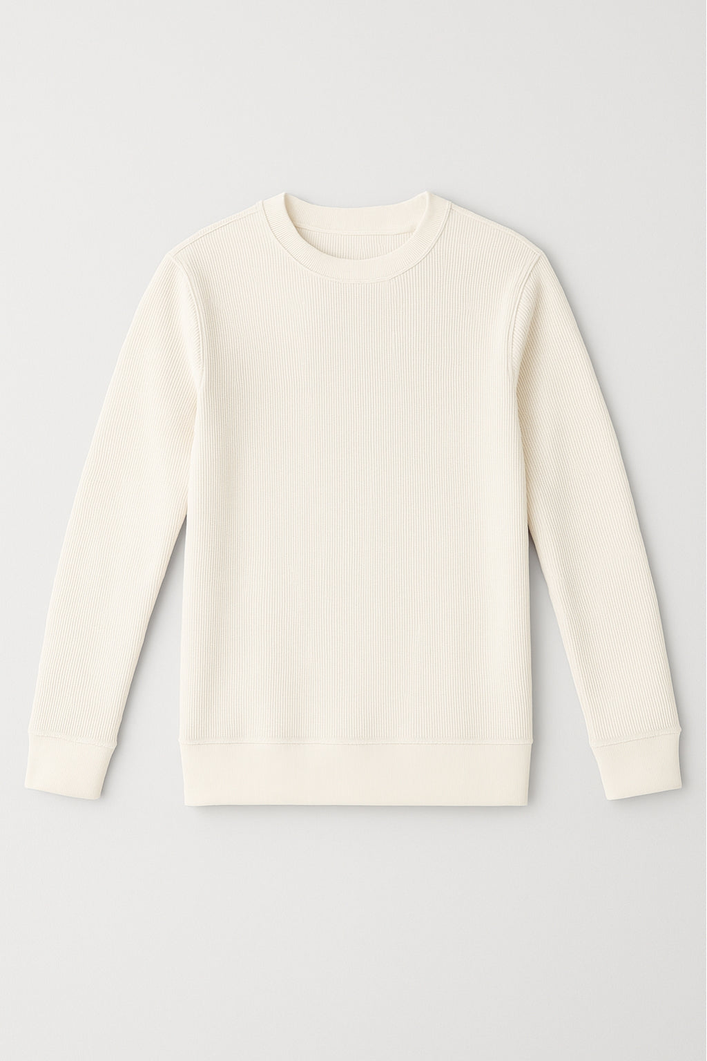Close-up of waffle-knit texture on Eliteez Thermal Sweatshirt Cream