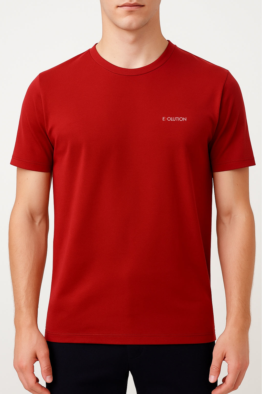 Evolution Minimalist T-Shirt – Crimson Red