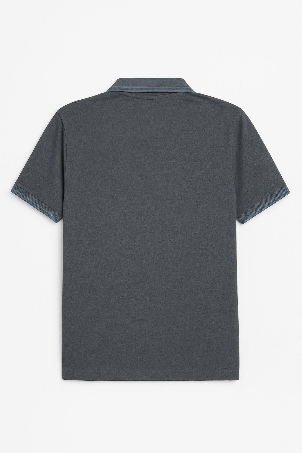 Premium Zip Polo Shirt – Steel Grey