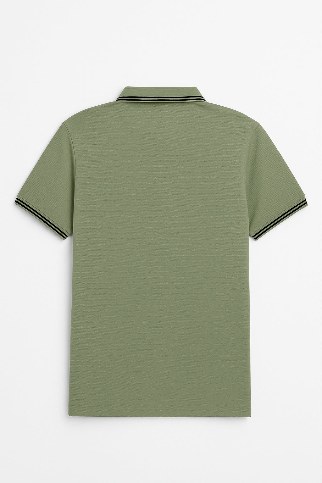 Premium Zip Polo Shirt – Olive Green