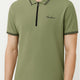 Premium Zip Polo Shirt – Olive Green