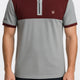 NextGen Contrast Zip Polo – Maroon & Light Grey