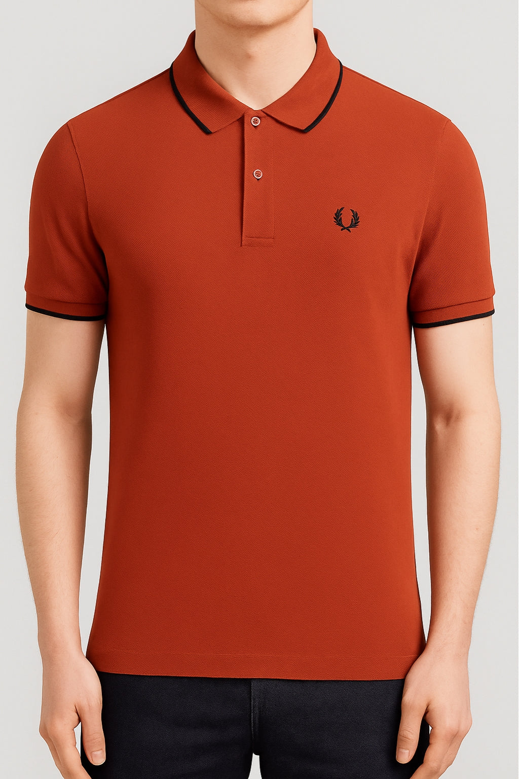 Heritage Laurel Polo Shirt – Rust Orange