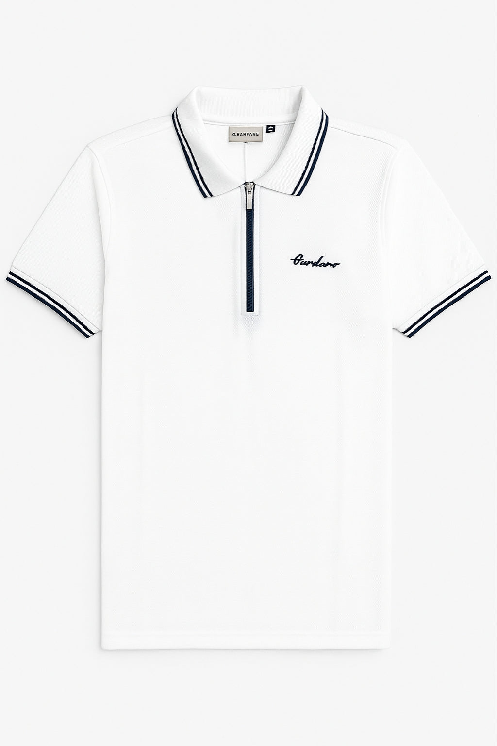Premium Zip Polo Shirt – White